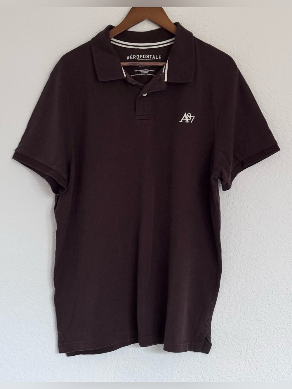 Vintage Aeropostale Dark Brown Polo Shirt men